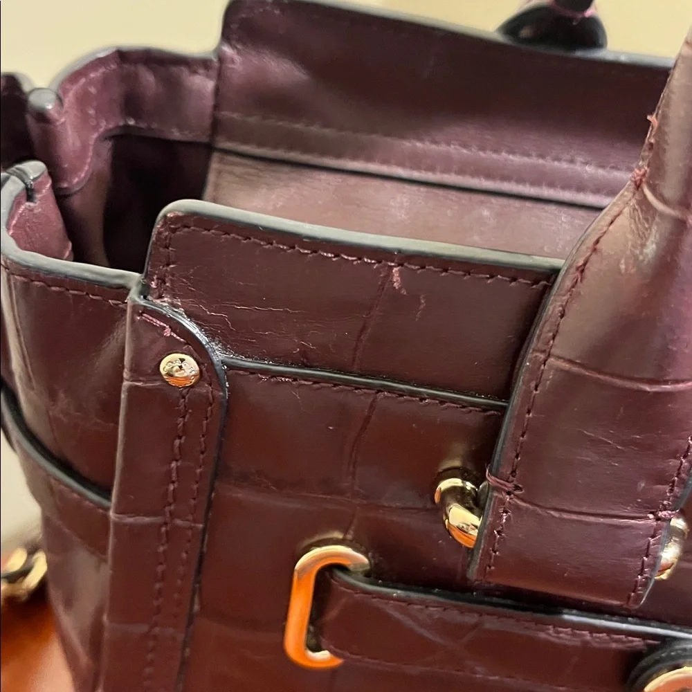 Coach Swagger 27 Croc embossed leather crossbody satchel #E1677 37493 - Picture 11 of 14